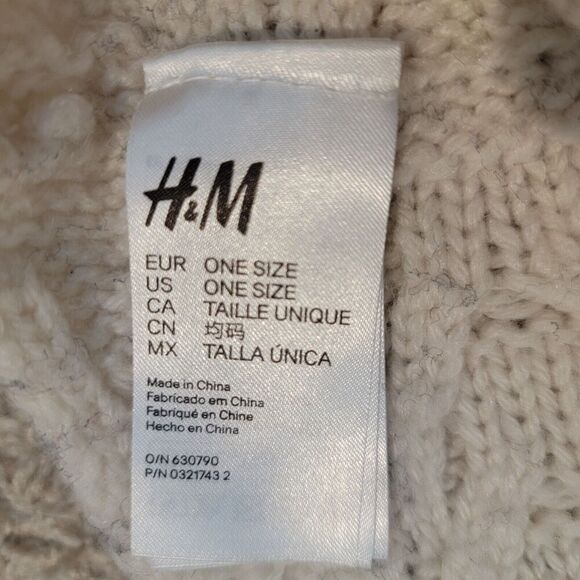 Hm Infinity Scarf Cable Knit Wool Blend Cream Color Granola Girl - Picture 2 of 3